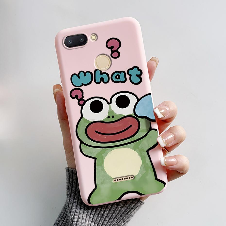 For Xiaomi Redmi 6 Case Redmi 6A Cute Cartoon Frog Back Cover Silicone Soft Phone Case For Xiaomi Redmi 6 6A Redmi6 Coque Bumper