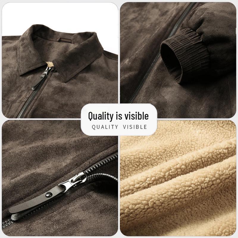 Pierre Cardin Men's Retro Faux Suede Sherpa-Lined Jacket