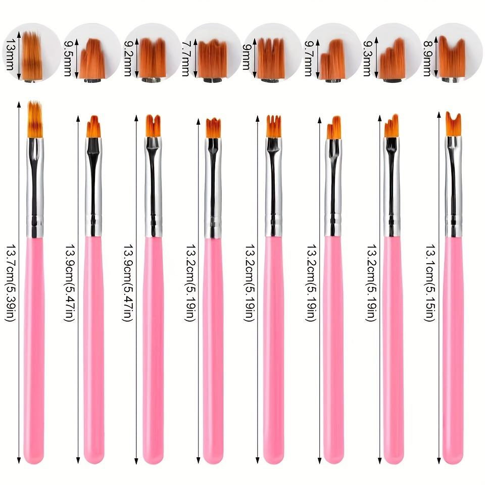 8pcs Nail Art Brush Set Professional Acrylic Gel Design Tools 3D Builder Pen for Salon-Quality Manicures at Home