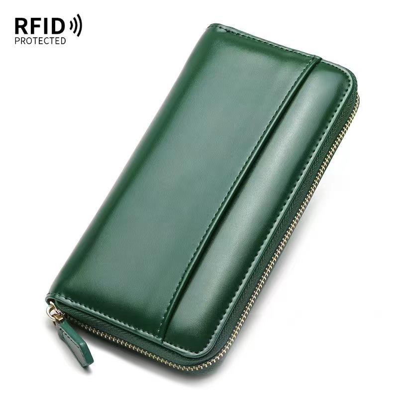 

New Women s Wallet Leather Long Anti Demagnetization Zipper Zero Wallet Men s Handbag