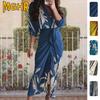 Moda Donna Estate Primavera Scollo a V Maniche 3/4 Abiti Casual