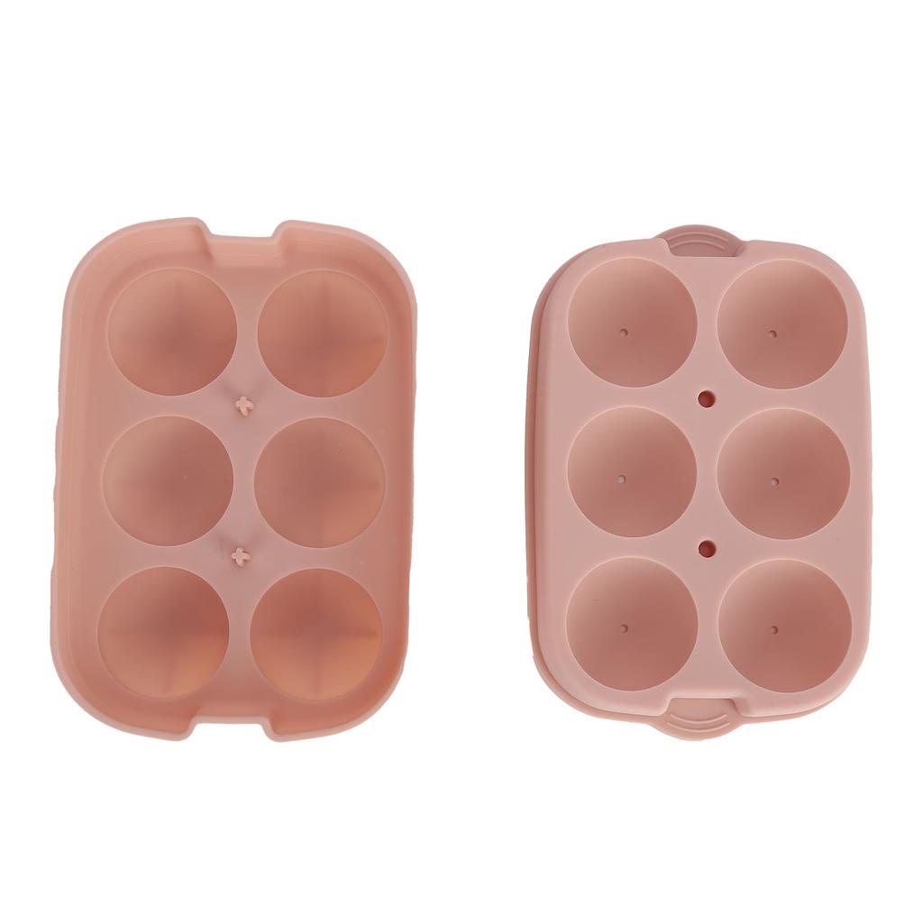 Silicone DIY Ice Cubes Mold Ice Ball Maker Mould Tray for Home Bar Party Cocktail UseLight Pink 6Hole 45mm