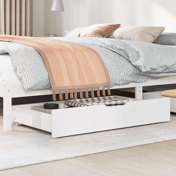 Under-bed Drawers 2 Pcs White 90x55x16 Cm Solid Pine Wood