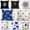 Mystic Protective B-Evil Eye Art Print Cushion Cover Washable Linen Pillowcase Soft For Daily Sofa Bed Home Room Decor