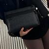 Coach Pouch 29 Detachable Wrist Strap Zipper Closure Coated Canvas Clutch Large Unisex Clutch Black CY985-QBMI5