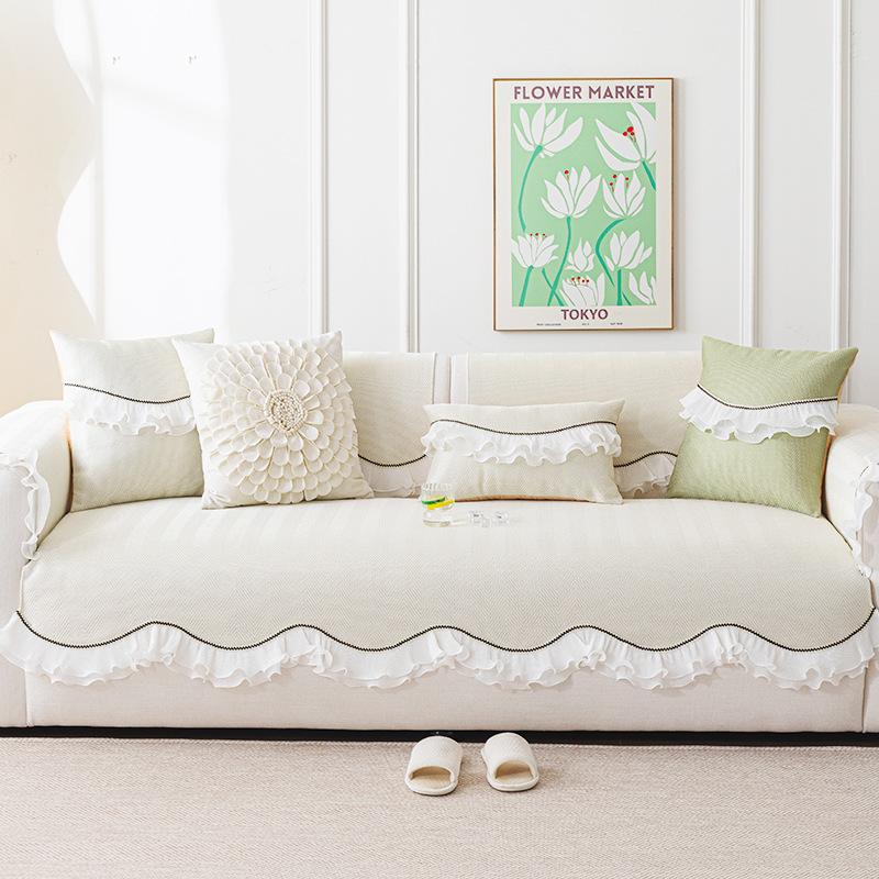 Summer Cool Sofa Cushion French Skirt Cool Seat Cushion  New Special-Shaped One-Piece Combination Sofa Cover