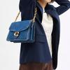 Coach Tabby 30 Removable Chain Strap Denim Shoulder Bag Large Women shoulder bag Brass Dark-Blue CAN17-B4RHO