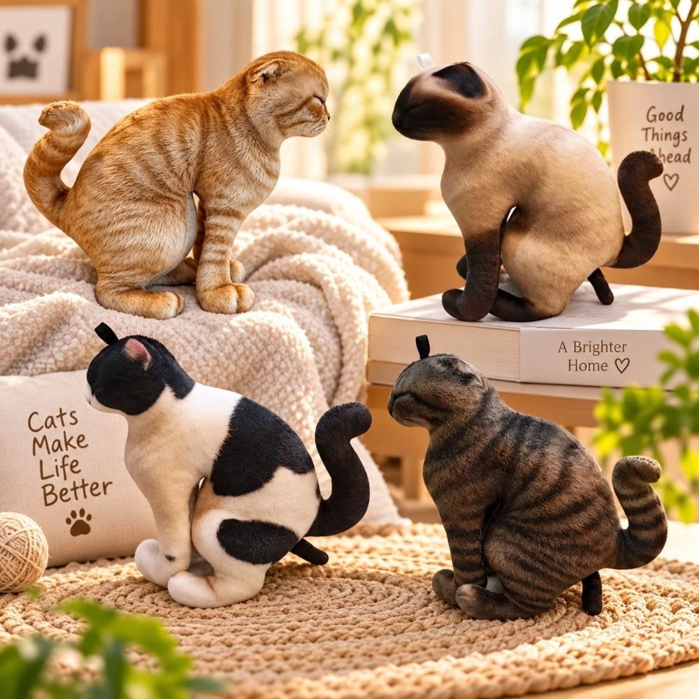 Compact Abstract Cat Doll Lightweight Kawaii Plush Pendant Keychain Phone Case Decoration