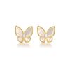Simple Zircon Butterfly Earrings Light Luxury High-end Stud Earrings Temperament Fashionable Sweet Pearl Earrings Women