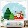 Cartoon Santa Claus Pattern Tapestry Home Bedroom Living Room Wall Decoration Christmas Theme Tapestry