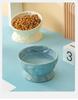 Ceramic Cat & Dog Feeder: Cute, Slanted Double Bowl with High-Leg Design for Neck Protection and Anti-Tip Stability.