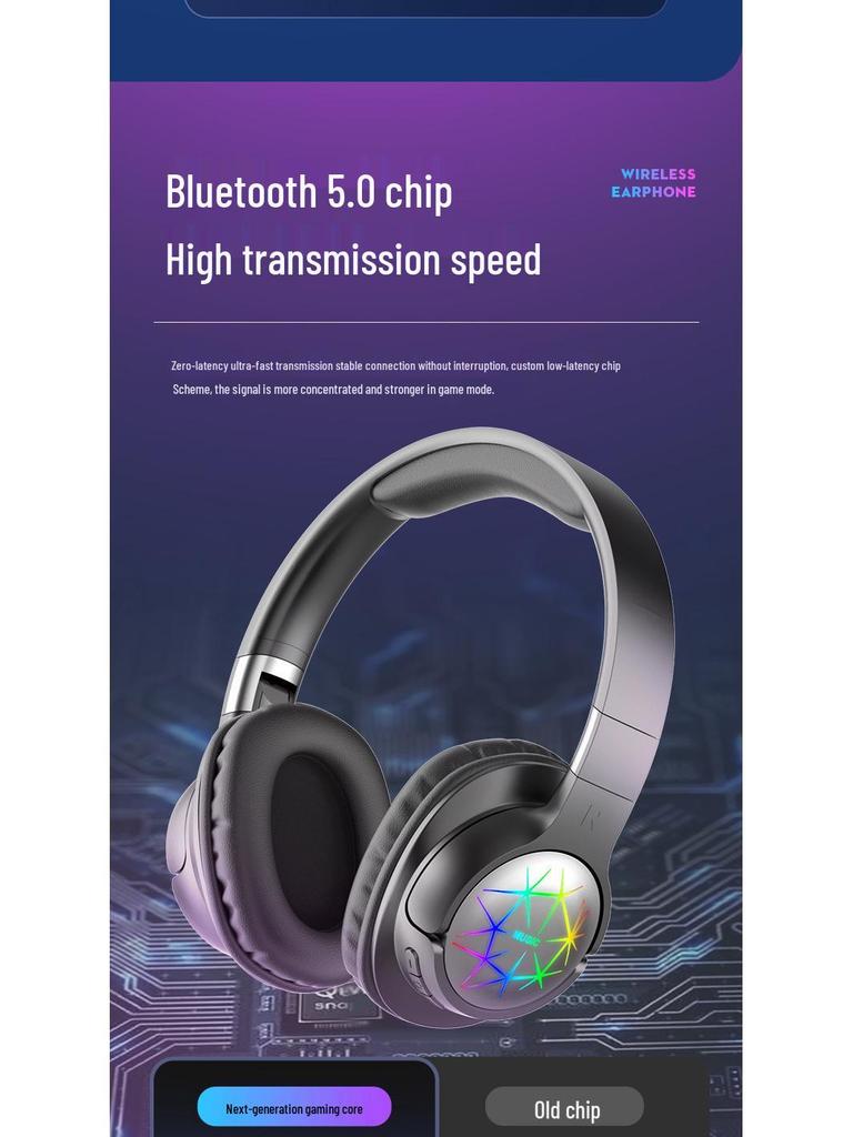 Stereo Wireless Sports Bluetooth Headset with LED Lights and Card Slot