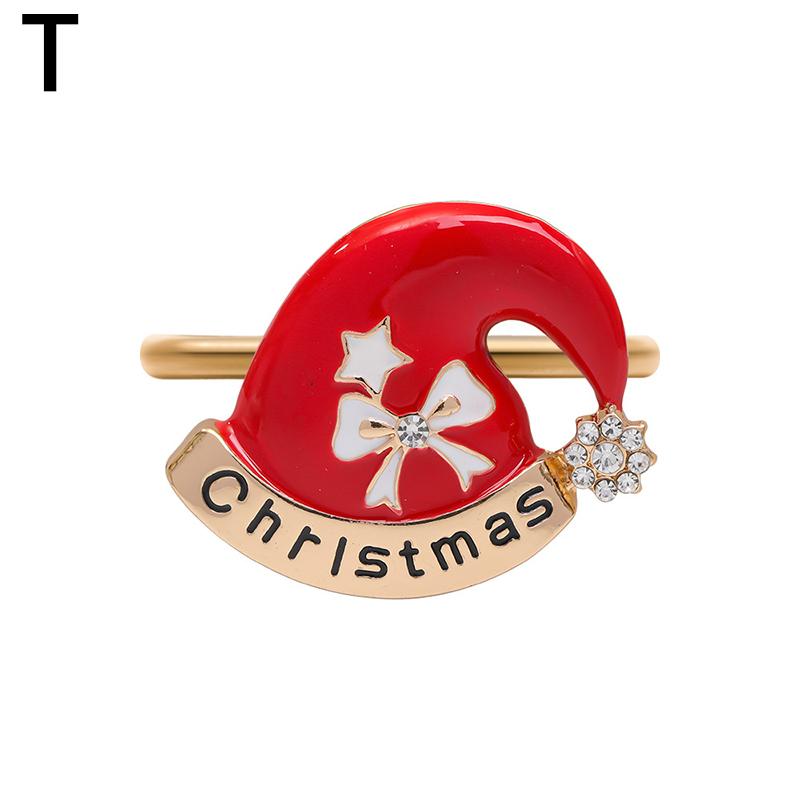 1PC Table Decor Christmas Napkin Holder Serviette Holder Napkin Ring Alloy Wedding Event Favor Hot