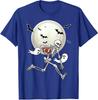 Funny Skeleton Playing Football Lovers Halloween Unisex T-Shirt