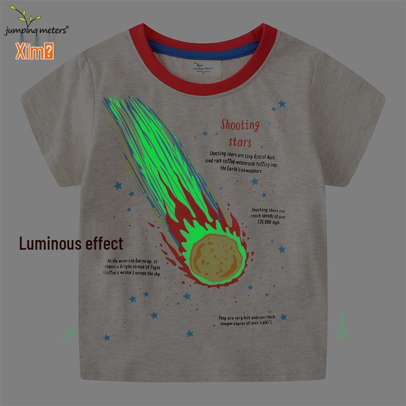 Boys Luminous Cartoon T-Shirt, European & American Style, Short-Sleeved, New Spring & Summer Arrival 6T (110-120CM)
