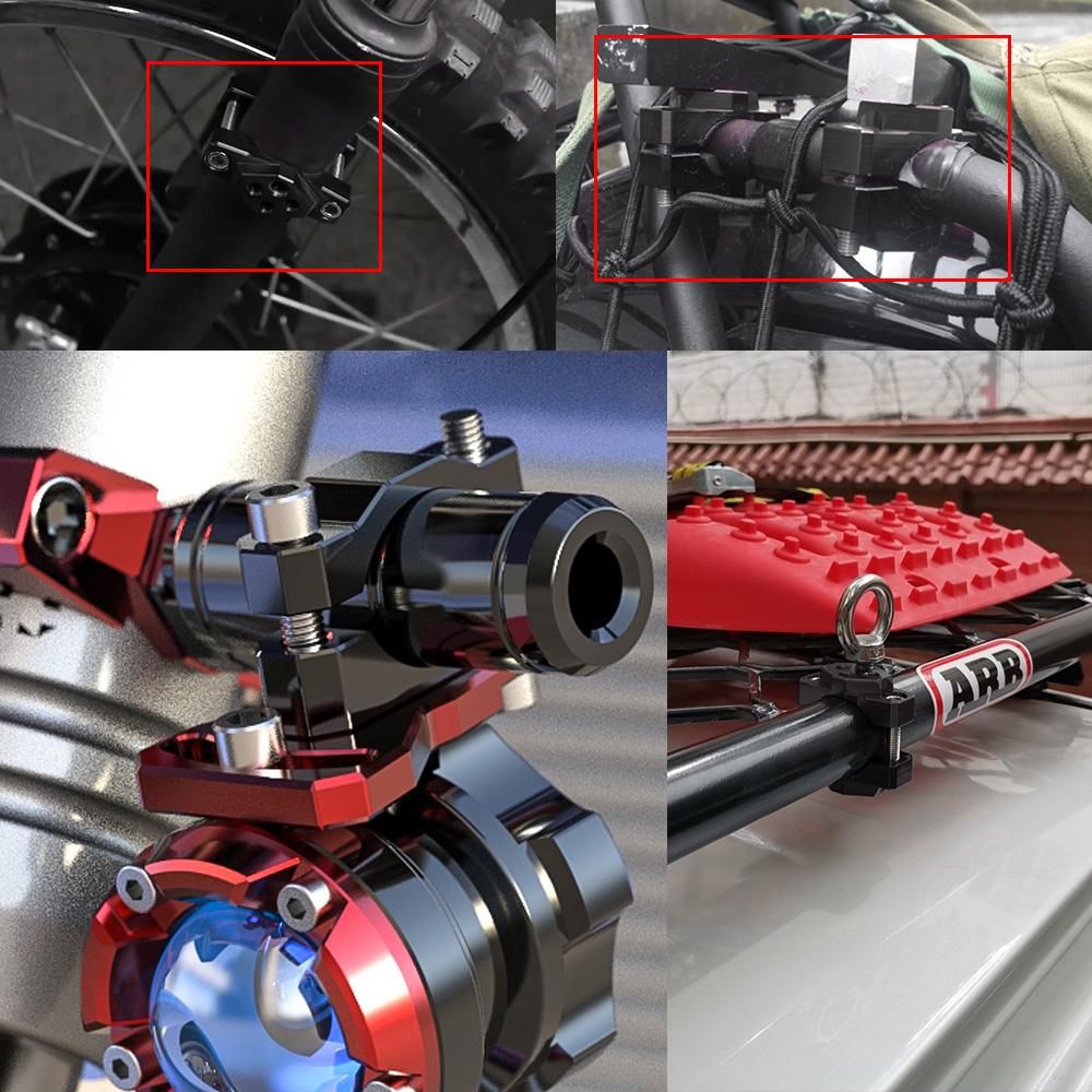 22-32mm Motorcycle Fork Tube Handlebar Bumper Mount Bracket Clamp For LED Spotlight Fog Turn Signal lighting stand Aluminum
