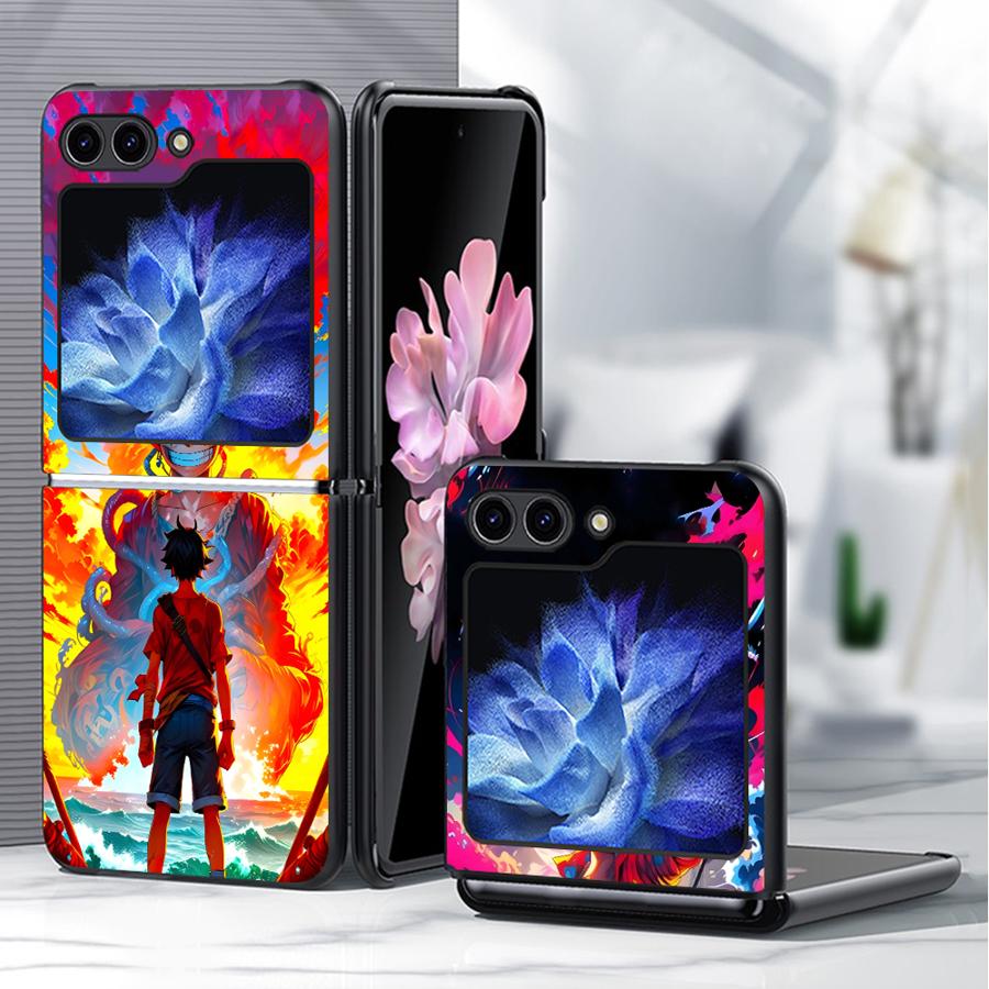One Piece Cool Luffy Zoro Back Phone Cover Funda Case for Samsung Galaxy Flip3 Z Flip 7 6 5 4 3 Flip6 Flip4 Flip5 Flip7 FE