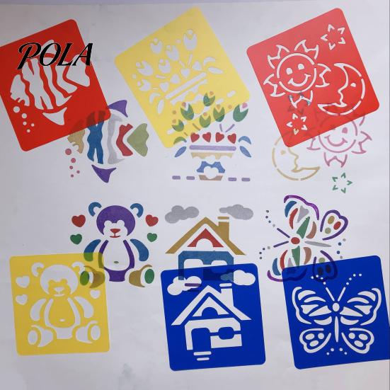 Plantilla de Plástico PP 6 Piezas Plantillas de Plantilla de Pintura, 5.5x5.9 Pulgadas Lavables Reutilizables Duraderas para Bricolaje Plantillas de Arte para Pintar para Madera Papel Tela, Hogar