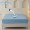 Solid Color Waterproof Bedsheet, Soft and Comfortable Bedding Mattress Protective Cover Suitable for Bedrooms, Guest Rooms, Fitted Sheet No Pillowcase