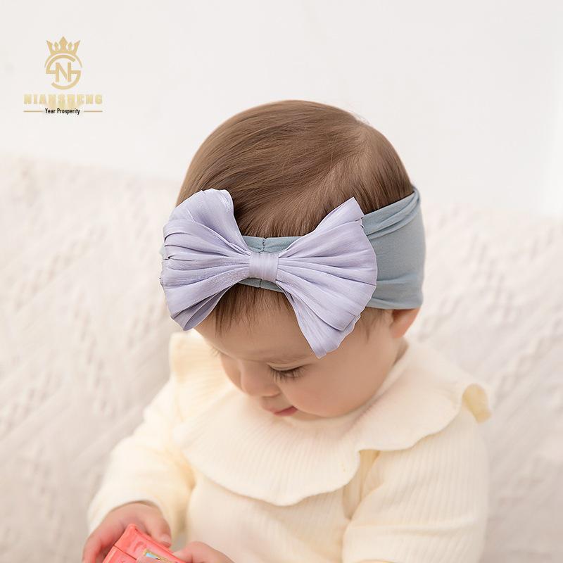 Niansheng Silk Bow Children's Headband - Soft Nylon Cute Princess Accessory