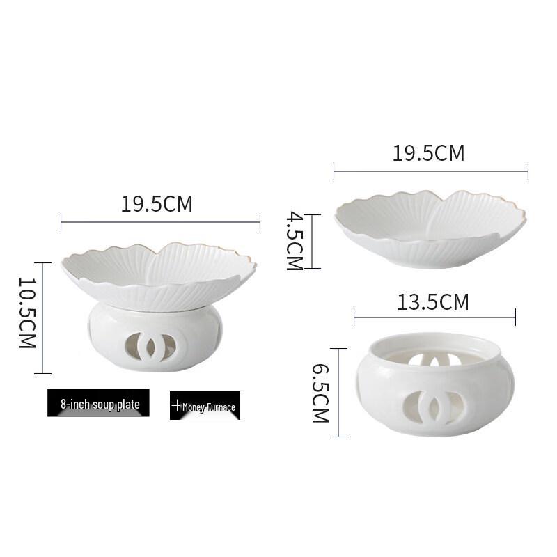 Round Ceramic Warming Serving Plate