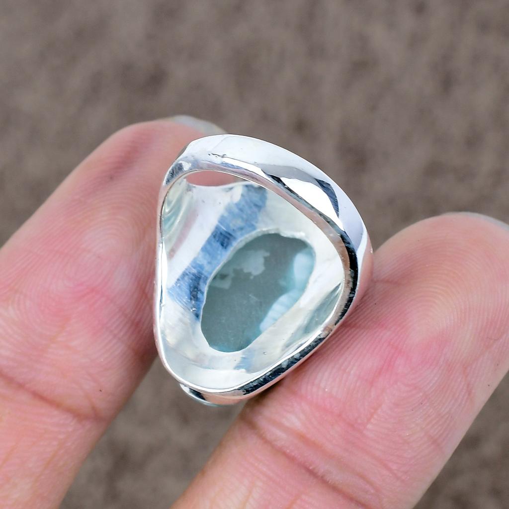 Hememorphite Genstone Handmade 925 Sterling Silver Jewelry Ring Size 8 KKG-533