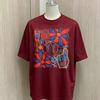 Baseball Game Day Floral Collage Graphic T Shirt Unisex Oversized Loose Cotton Short Sleeve Tee Retro Sport Flower Print