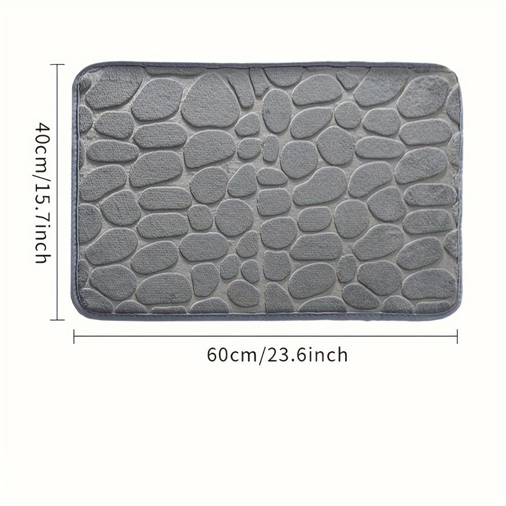 Rutschfeste Badematte mit PVC-Rücken - Maschinenwaschbar, Flache Polyester-Badematte, Niedriger Flor, Gewebter Stoff Rechteckiger Badezimmerteppich, Hochsaugfähig