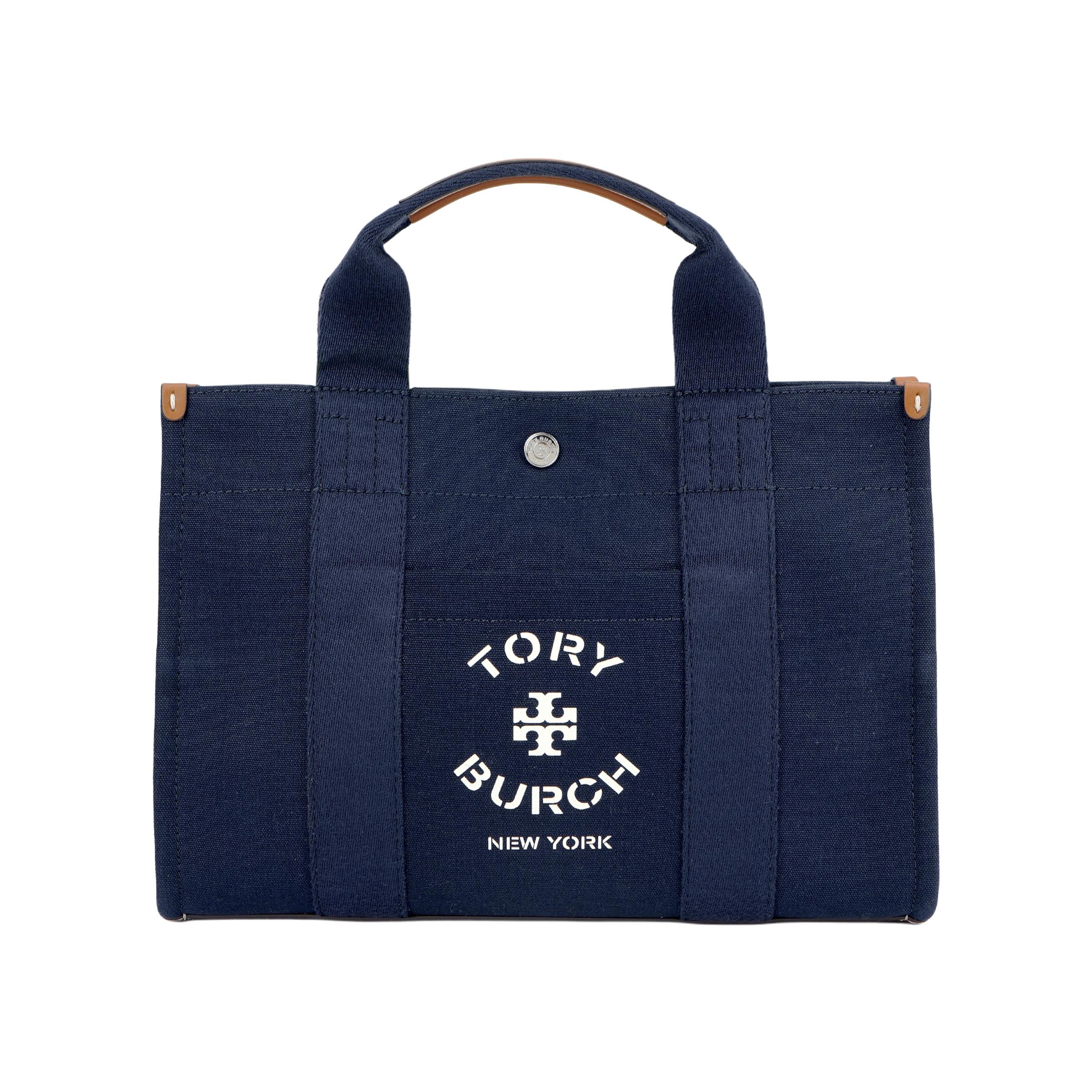 

Tory Burch Logo Print Tote Bag Women tote Dark-Blue 148661-403 Basic Set (Bag+Dust Bag)