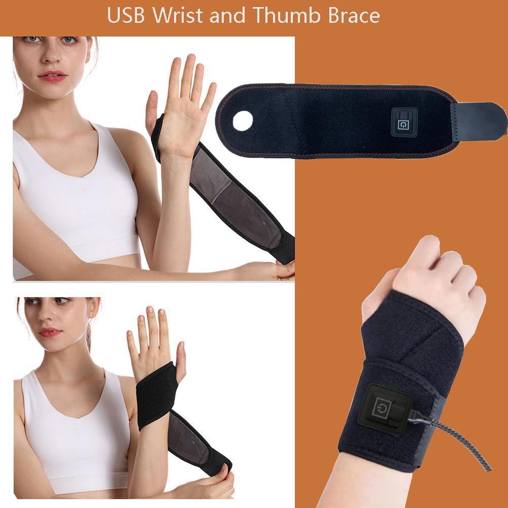 Heating Wrist Band Vibration Hand Massage Guard Wrap USB Three Gear Hot Therapy Wrist Protection Heated Bracer Wrist Support Pad