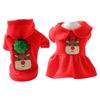 Hooded Dog Coat Christmas Elk Pullover for Cold Weather Two-Legged Dress
