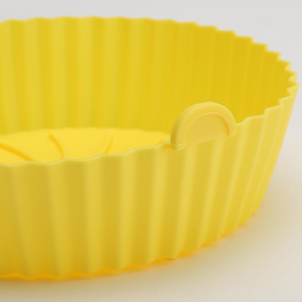 Fryer Silicone Liners Pot Non Stick Soft Easy to Clean Fryer Silicone Pot Bowl Oven Microwave Accessories Gray
