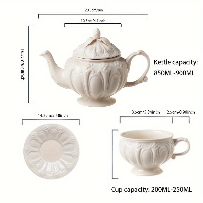1 Set Keramik-Sup-Set, Teekanne, britisches Retro-Keramik-Tasse, Milch-/Kaffeetassen-Set, Keramik-Wasserflaschen-Set, Küchenbedarf, Wohnzimmerbedarf
