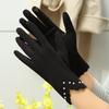 Women Thin Gloves Windproof Touch Screen Driving Pearl Decor Elegant Gloves Cold-proof Fashion Outdoor Warm Cycling Mittens