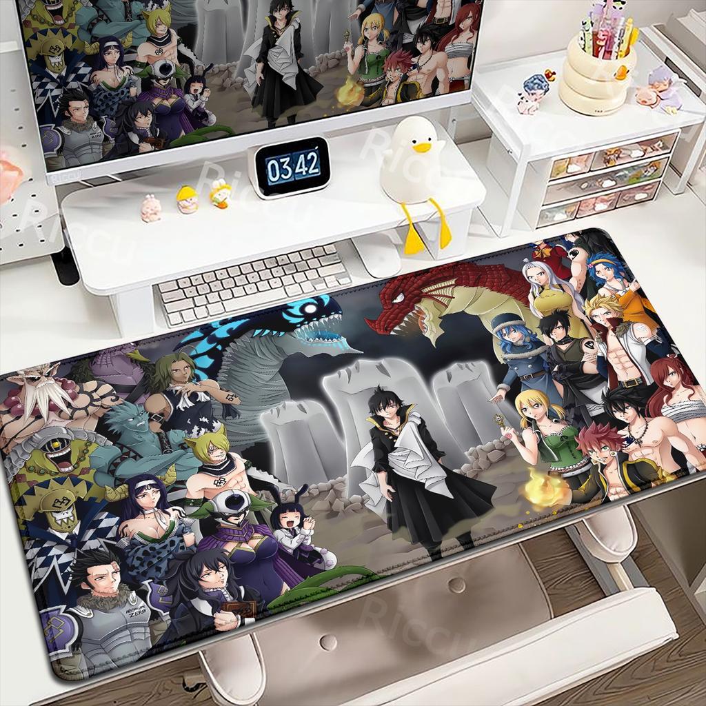 900x400mm Anime Fairy Tail Mouse Pad HD Printing Computer Gamer Locking Edge Mouse Mat Keyboard Non-slip Deskmats PC Accessories