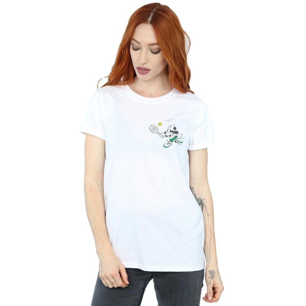 Disney Womens/Ladies Minnie Mouse Tennis Breast Print Cotton Boyfriend T-Shirt