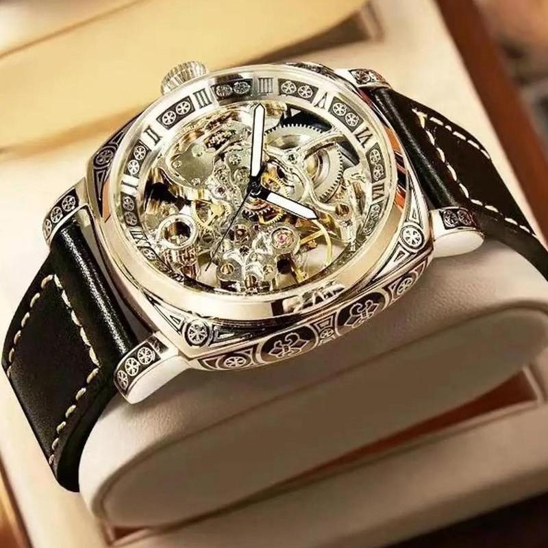 Fully Automatic Mechanical Men'S Watch Duke Of Lorraine Monster Hollow Waterproof Leather Mechanical Men'S Watch