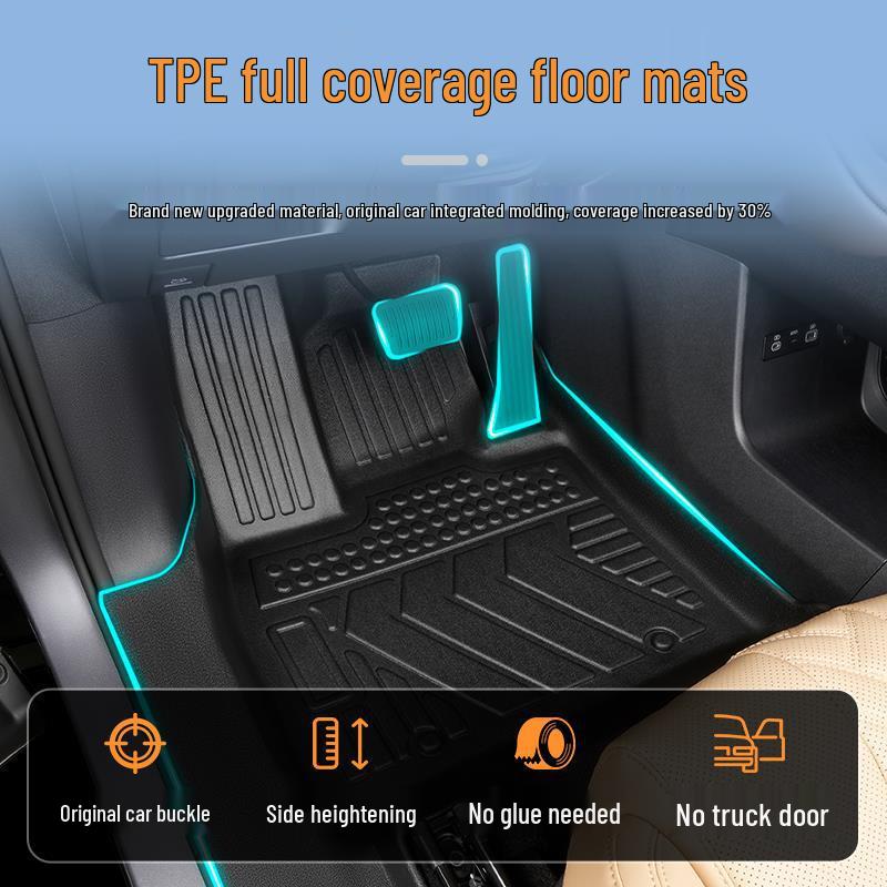 Compatible TPE Floor Mats for 26 BYD Song L DMI Models – Full Coverage, Custom EV Car Accessories