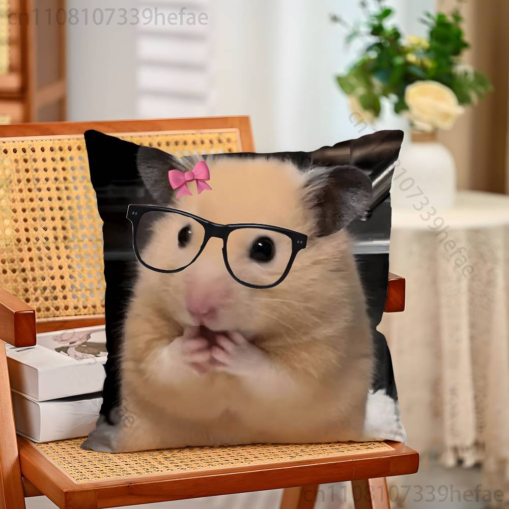 Cute Animal Hamster Throw Pillow Case For Decoration 30cm 50cm 55cm Square Home Pillowcase Case