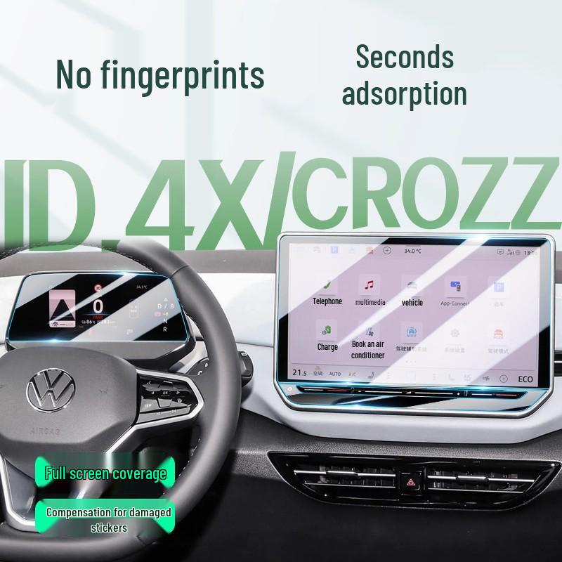 Volkswagen ID4X CROZZ Tempered Glass Screen Protector & Central Control Film for Interior Decoration
