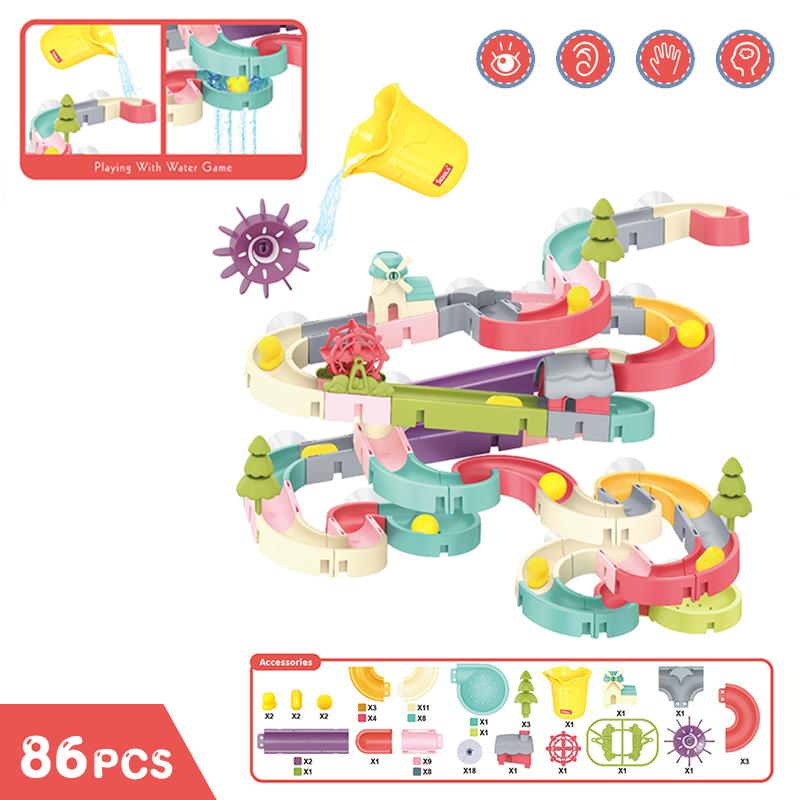 Baby Bath Toys Bathtub Toys Assembly Slide DIY Track Ball Slide Bathroom Shower Track Toddler Kids Water Play Toys
