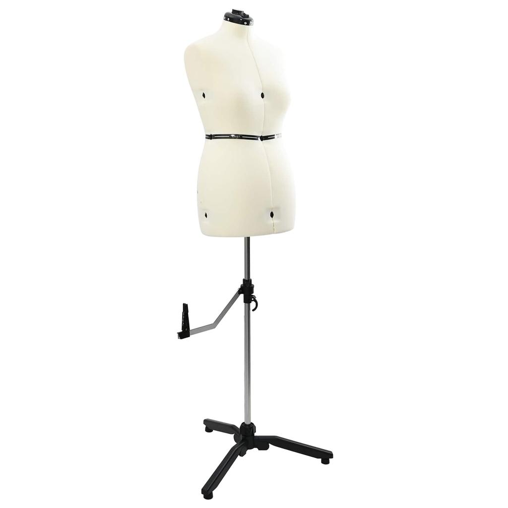 Verstellbare Schaufensterpuppe für Damen Creme M Samt