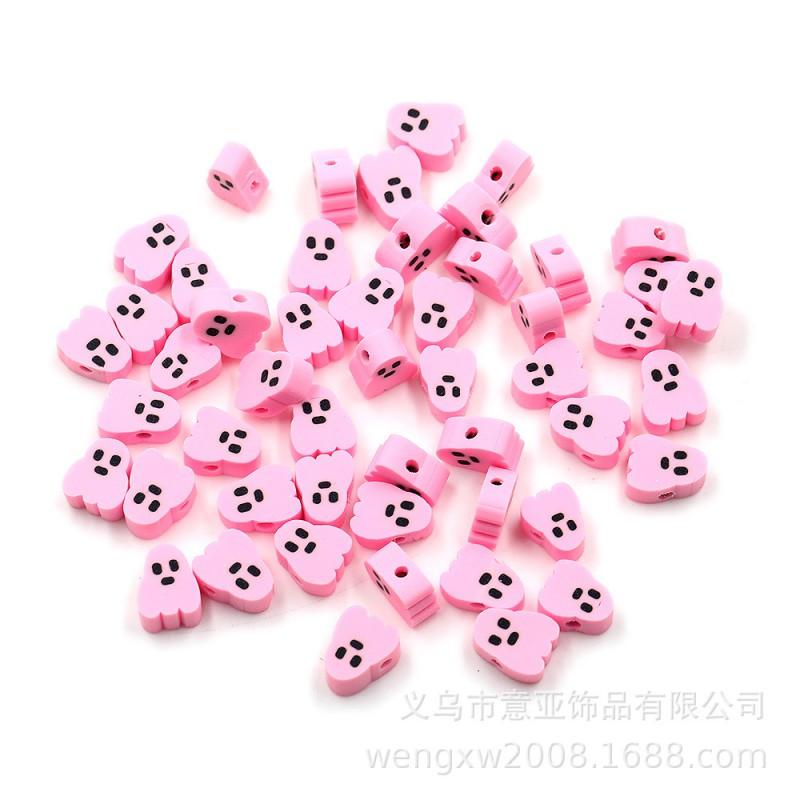 Halloween Polymer Clay Beads Spooky Skull Pumpkin Ghost Spacer DIY Jewelry Making 10mm 1000pcs