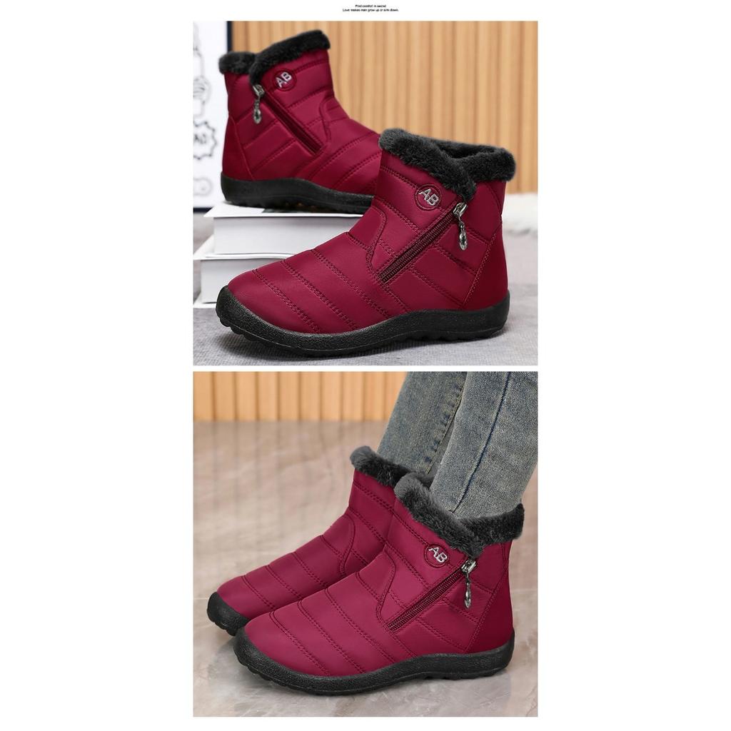 Cotton Shoes, Women's Winter Long Tube Cotton Boots, Warm High Top Shoes, Couple's Plus Size Snow Boots
