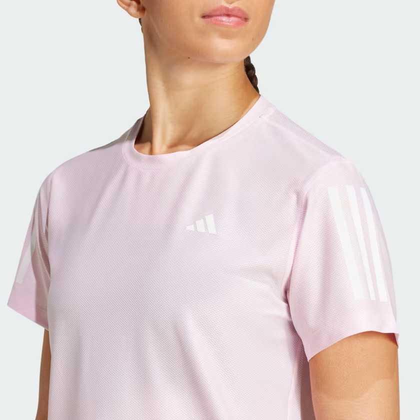 Adidas Womens Own The Run T-Shirt Clear Pink Women Streetwear JD6433