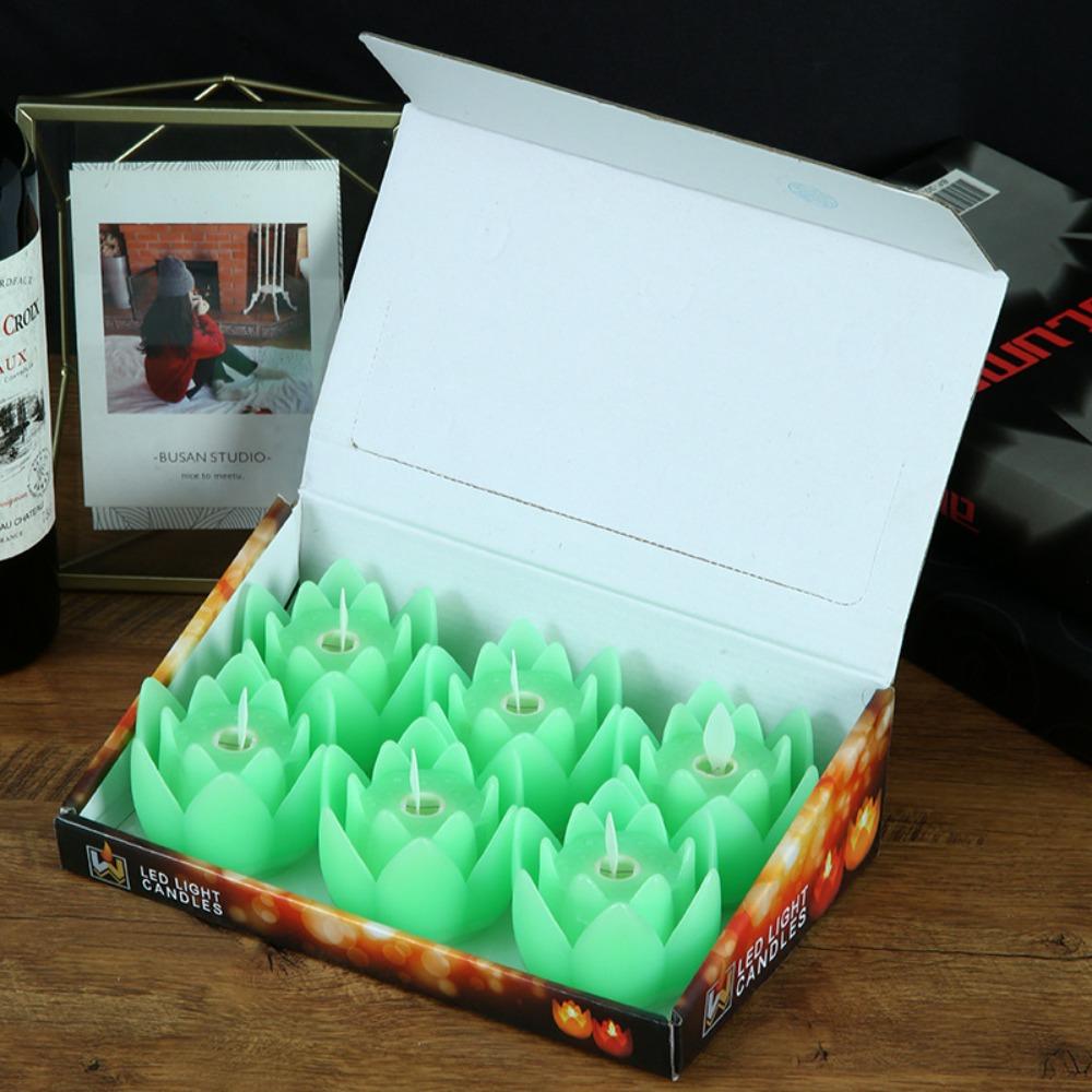 Decoration Flower Led Electronic Lamp Buddhist Hall Lanterns Wishing Lamp Lotus Candle Lamp