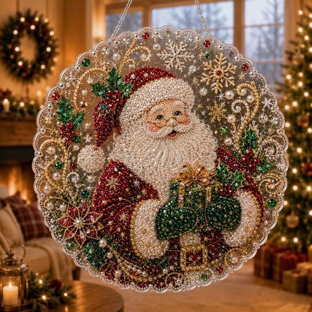 Christmas Tree Christmas Painting Kit Round Xmas Ornament Kit Festive Gift