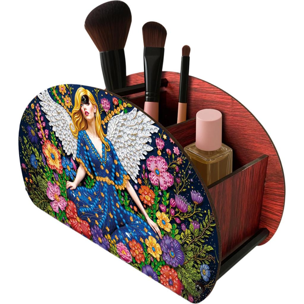 Completed Diamond Art Wooden Storage Box Handmade Storage Holder Case Makeup Brush Storage Box for Women Gifts Desktop Decor