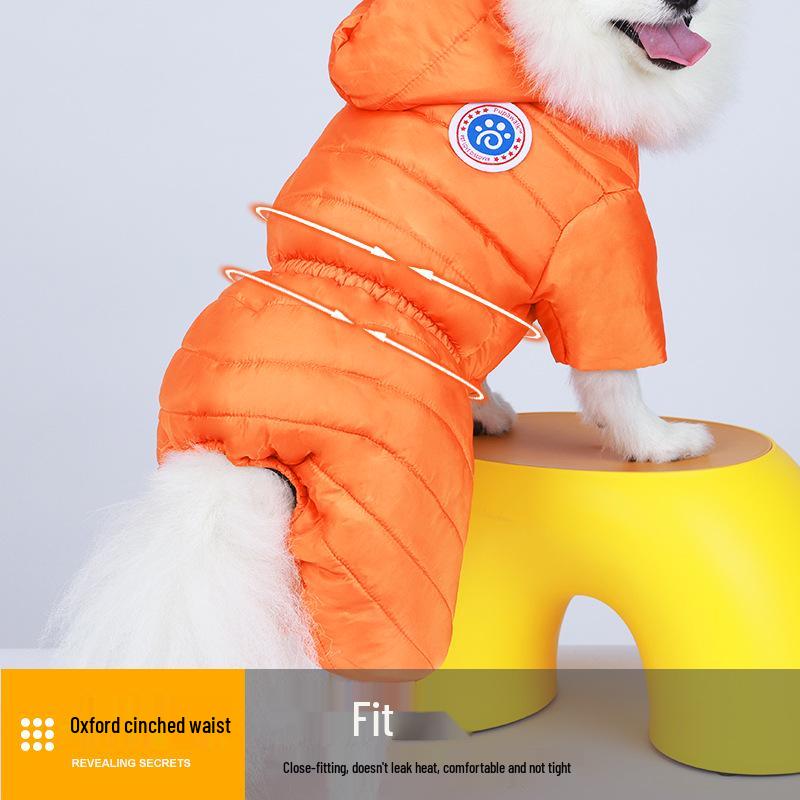 Warm Waterproof Four-Legged Cotton Coat for Small Dogs - Autumn/Winter Style for Teddy, Bichon, and Pomeranian