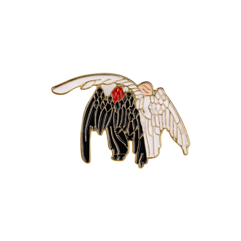 Greek Mythology Angel & Devil Brooch - Fallen Angel Satan Metal Badge